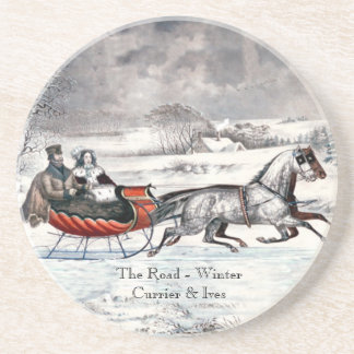 Currier u. Ives - Untersetzer - der Straßen-Winter