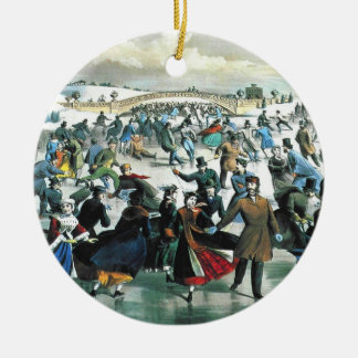 Currier u. Ives - Verzierung - Central Park-Winter Keramik Ornament