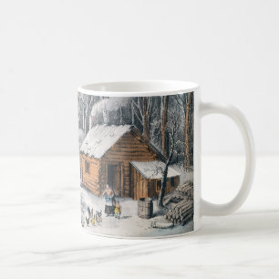 Currier und Ives "ein Zuhause in der Wildnis" Tasse