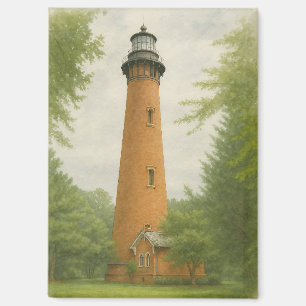Currituck Beach Leuchtturm Aquarell Magnet