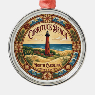 Currituck Beach Leuchtturm Corolla North Carolina Ornament Aus Metall