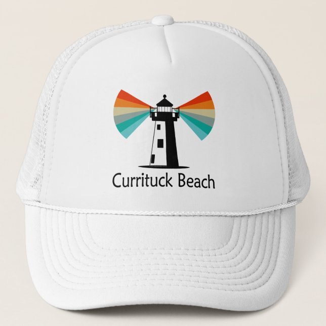 Currituck Beach Leuchtturm Regenbogen Truckerkappe (Vorderseite)