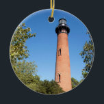 Currituck Beach Lighthouse Keramik Ornament<br><div class="desc">Currituck Beach Lighthouse in Corolla,  North Carolina entlang der äußeren Ufer</div>