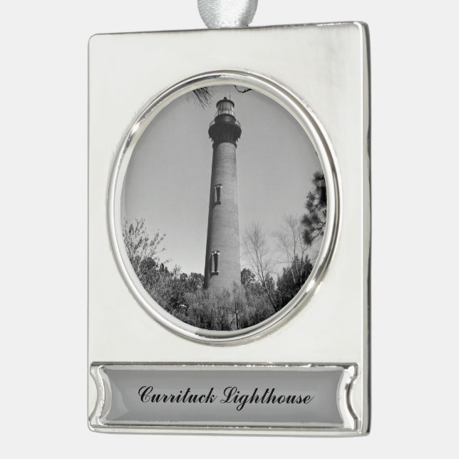 Currituck Lighthouse Banner-Ornament Silber (Links)