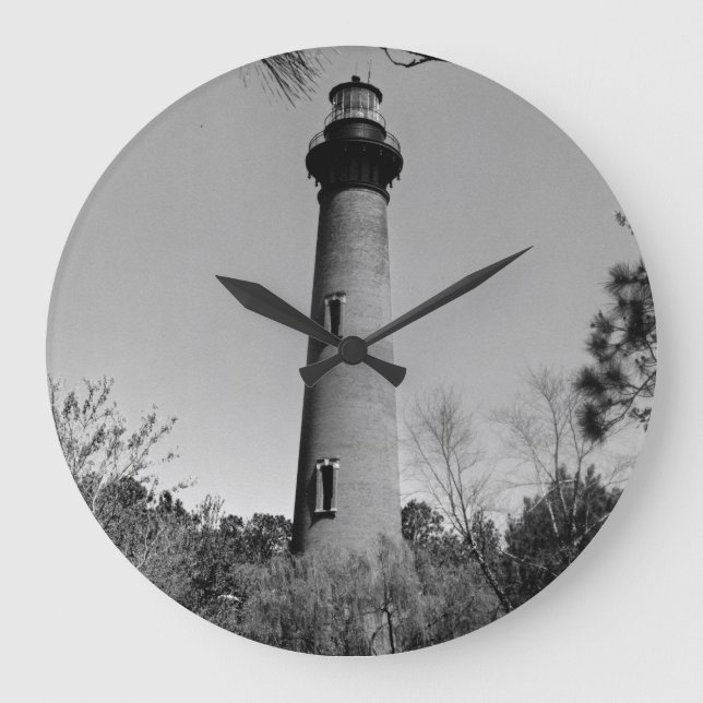 Currituck Lighthouse Große Wanduhr (Vorderseite)