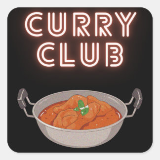 Curry Club Quadratischer Aufkleber