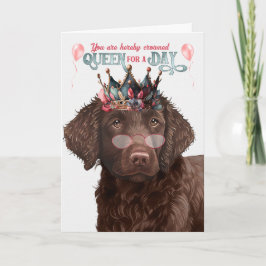 Curry Coated Retreiver Queen Day Funny Birthday Karte