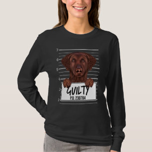 Curry Coated Retriever Mugshot Guilty Dog T-Shirt