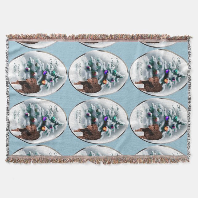 Curry Coated Retriever Weihnachten Decke (Vorderseite)