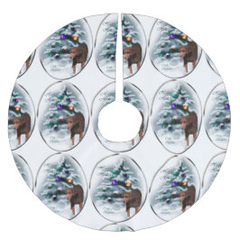 Curry Coated Retriever Weihnachten Polyester Weihnachtsbaumdecke