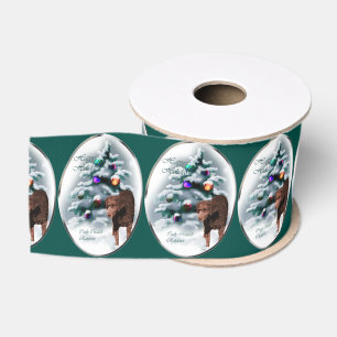 Curry Coated Retriever Weihnachten Ripsband