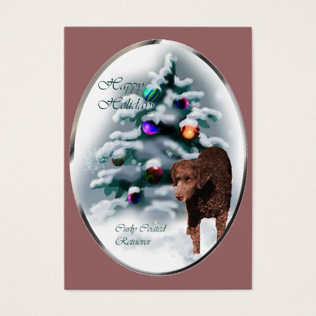Curry Coated Retriever Weihnachtsgeschenke (Vorderseite)