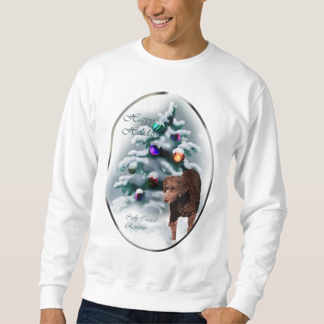 Curry Coated Retriever Weihnachtsgeschenke Sweatshirt (Vorderseite)