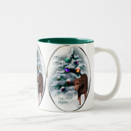 Curry Coated Retriever Weihnachtsgeschenke Zweifarbige Tasse