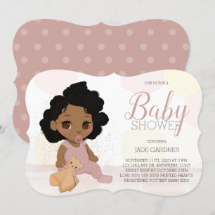 Curry Hair Baby Shower Invite - Brown Skin Tone Einladung