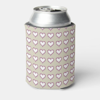 Curry Heart White on Taupe Soda Can Cooler Dosenkühler