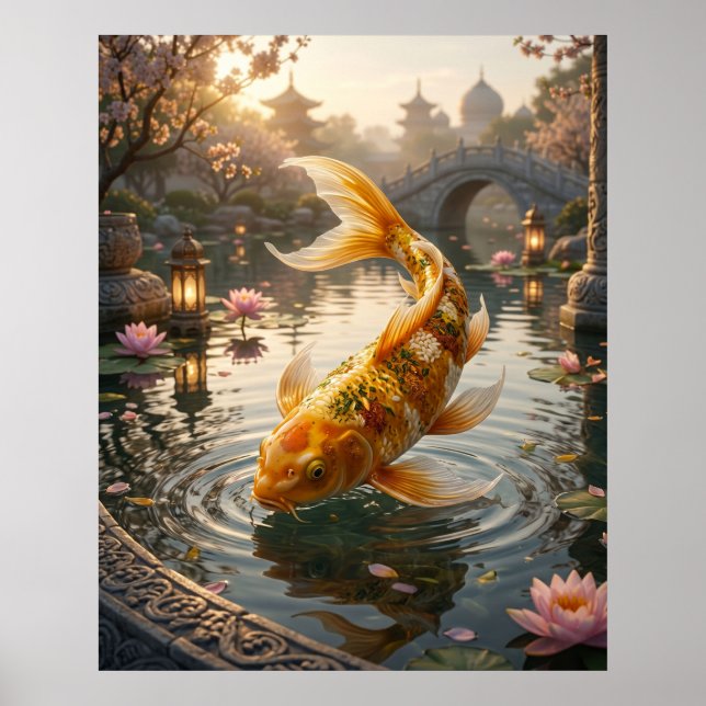 Curry Koi Palast Teich Poster (Vorne)
