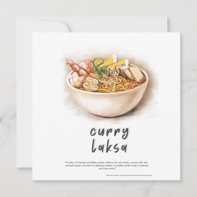 Curry Laksa Malaysia Postcard Feiertagskarte (Vorderseite)