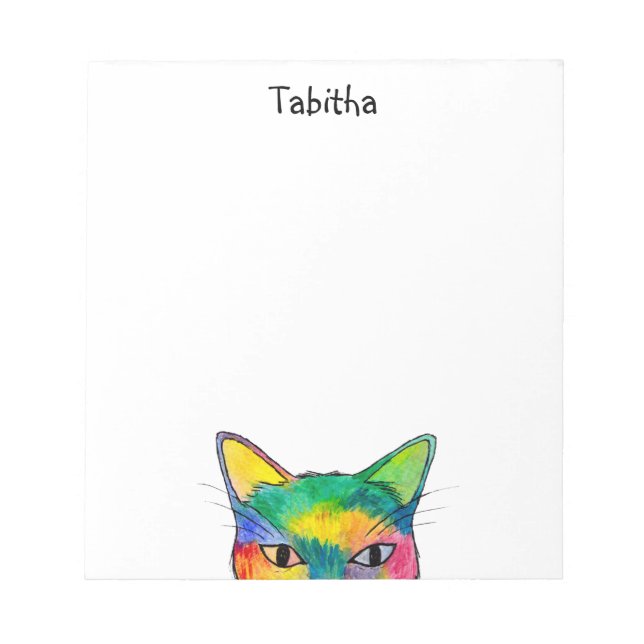 Curry Rainbow Cat Notepad Notizblock (Vorderseite)