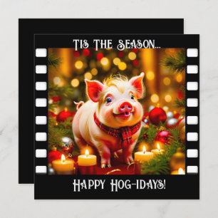 Curry Schwanz Piglet Funny Weihnachtskarte Einladung