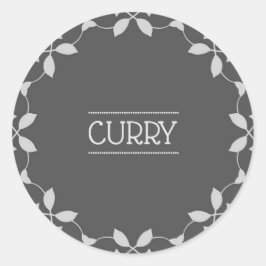 Curry Spice Jar Labels Runder Aufkleber