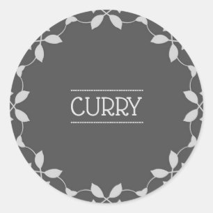 Curry Spice Jar Labels Runder Aufkleber