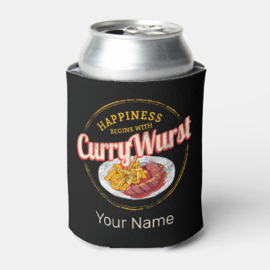 Currywurst Retro Wurst Vintage französische Pommes Dosenkühler