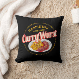 Currywurst Retro Wurst Vintage französische Pommes Kissen