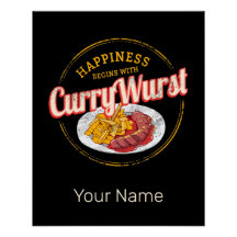 Currywurst Retro Wurst Vintage französische Pommes