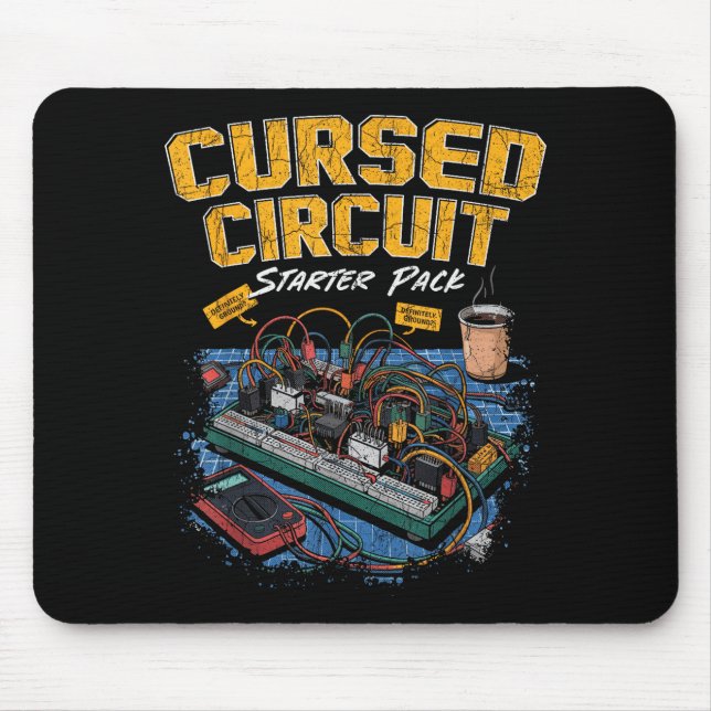 Cursed Circuit Starter Pack Funny Electronics Hall Mousepad (Vorne)
