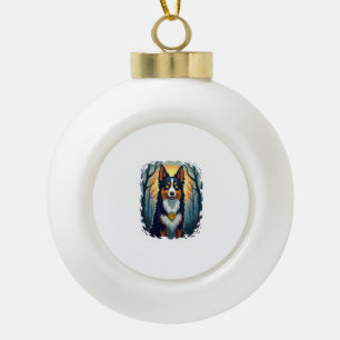 Cursed Collie Crawl Keramik Kugel-Ornament