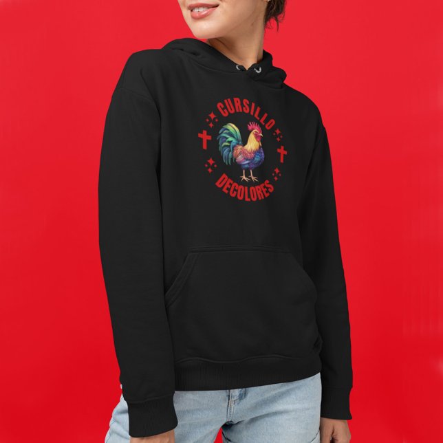 Cursillo Decolores Bunter Hahn mit Kreuzen Hoodie (Von Creator hochgeladen)
