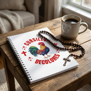 Cursillo Decolores Bunter Hahn mit Kreuzen Notizblock