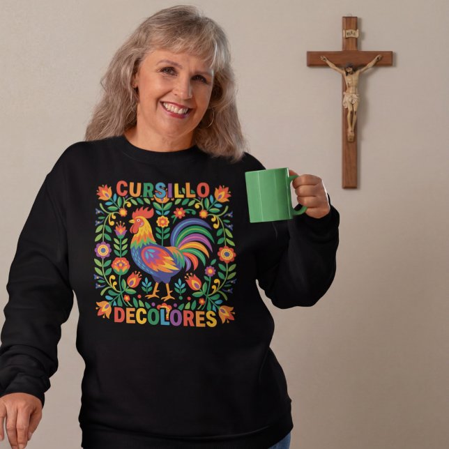 Cursillo DeColores Spanischer Volkskunst-Hahn Sweatshirt (Von Creator hochgeladen)