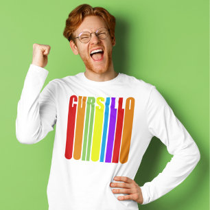 Cursillo farbenfroher, länglicher Text Christliche T-Shirt