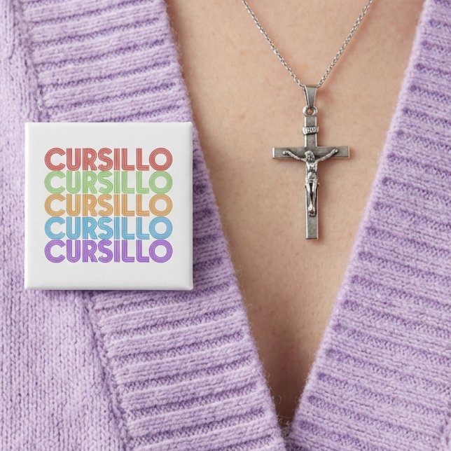 Cursillo Farbiger Gestapelter Regenbogen DeColores Button (Von Creator hochgeladen)