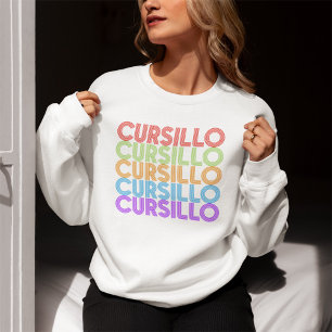 Cursillo Farbiger Gestapelter Regenbogen DeColores Sweatshirt