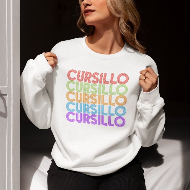 Cursillo Farbiger Gestapelter Regenbogen DeColores Sweatshirt (Von Creator hochgeladen)