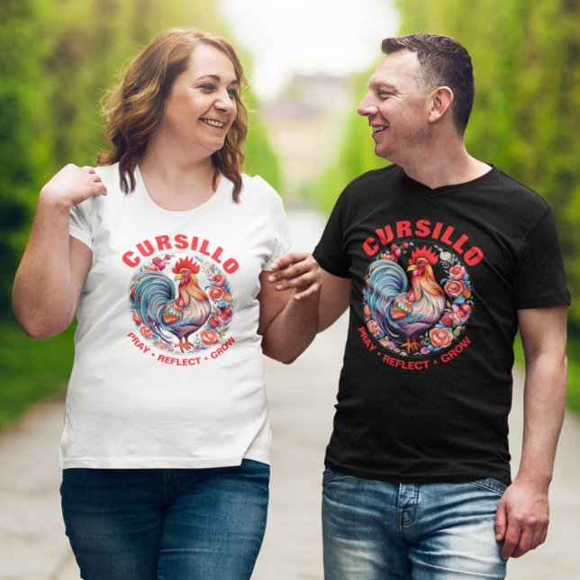 Cursillo Rooster mit Rose Beten Reflektieren Wachs T-Shirt (Von Creator hochgeladen)