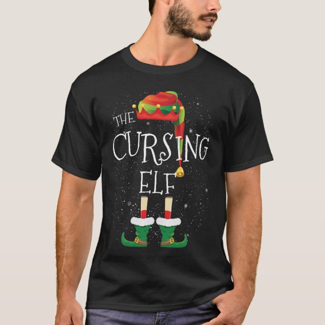 CURSING Elf Familie Matching Weihnachtsgruppe Funn T-Shirt (Vorderseite)