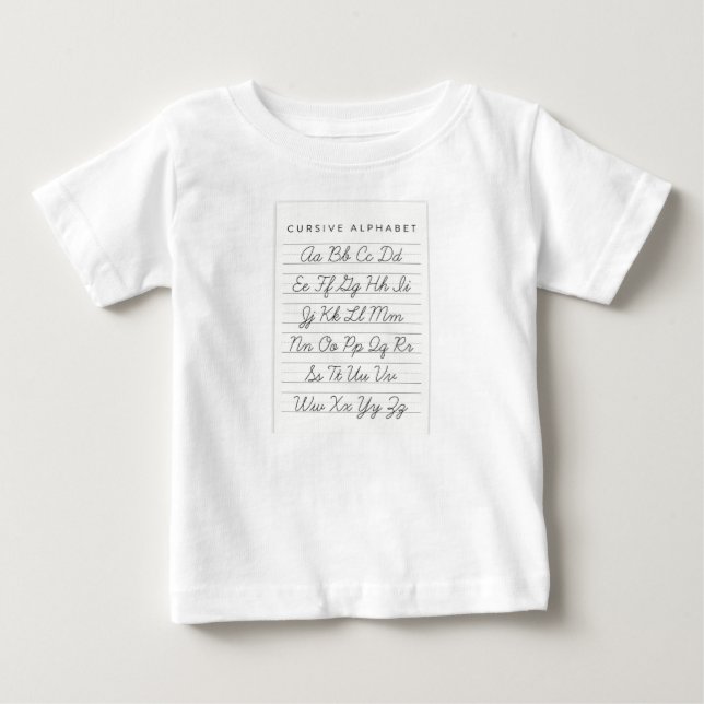 Cursive Alphabet Baby T Shirt (Vorderseite)