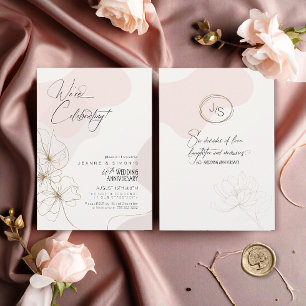 Cursive Blumenmuster 60 Jahre Jubiläum Blush ID116 Einladung