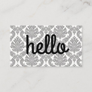 Cursive Hello Minimalistisch Schriftart   Damask M Visitenkarte