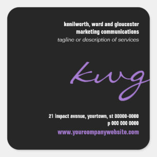 Cursive Lilac Monogram Promotionsticker Quadratischer Aufkleber