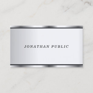 Cursive Schriftart Silver Look Moderner Eleganter  Visitenkarte