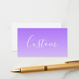 Cursive Script Name & Editable Light Lila Ombre Begleitkarte