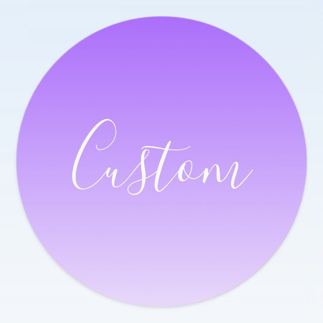 Cursive Script Name & Editable Light Lila Ombre Etiketten (Von Creator hochgeladen)