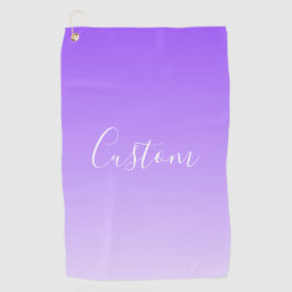 Cursive Script Name & Editable Light Lila Ombre Golfhandtuch