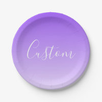 Cursive Script Name & Editable Light Lila Ombre