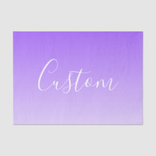 Cursive Script Name & Editable Light Lila Ombre Seidenpapier